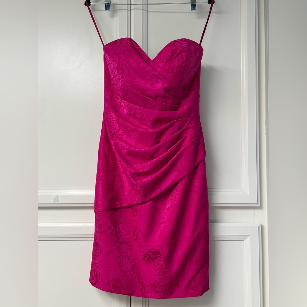 Aj Bari Vintage Fuchsia Pink Silk Dress
